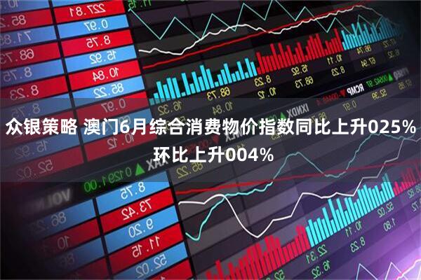 众银策略 澳门6月综合消费物价指数同比上升025% 环比上升004%