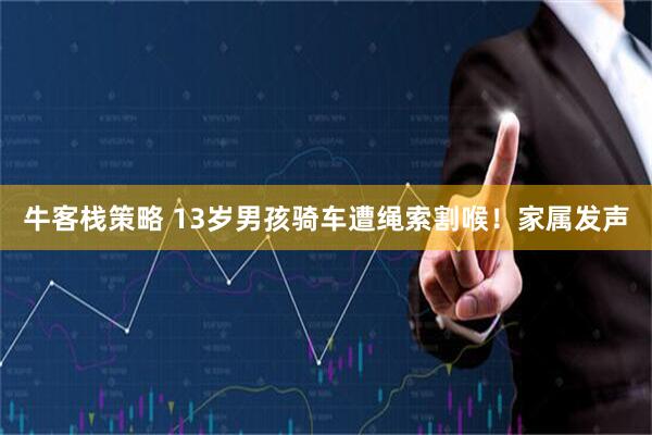 牛客栈策略 13岁男孩骑车遭绳索割喉！家属发声
